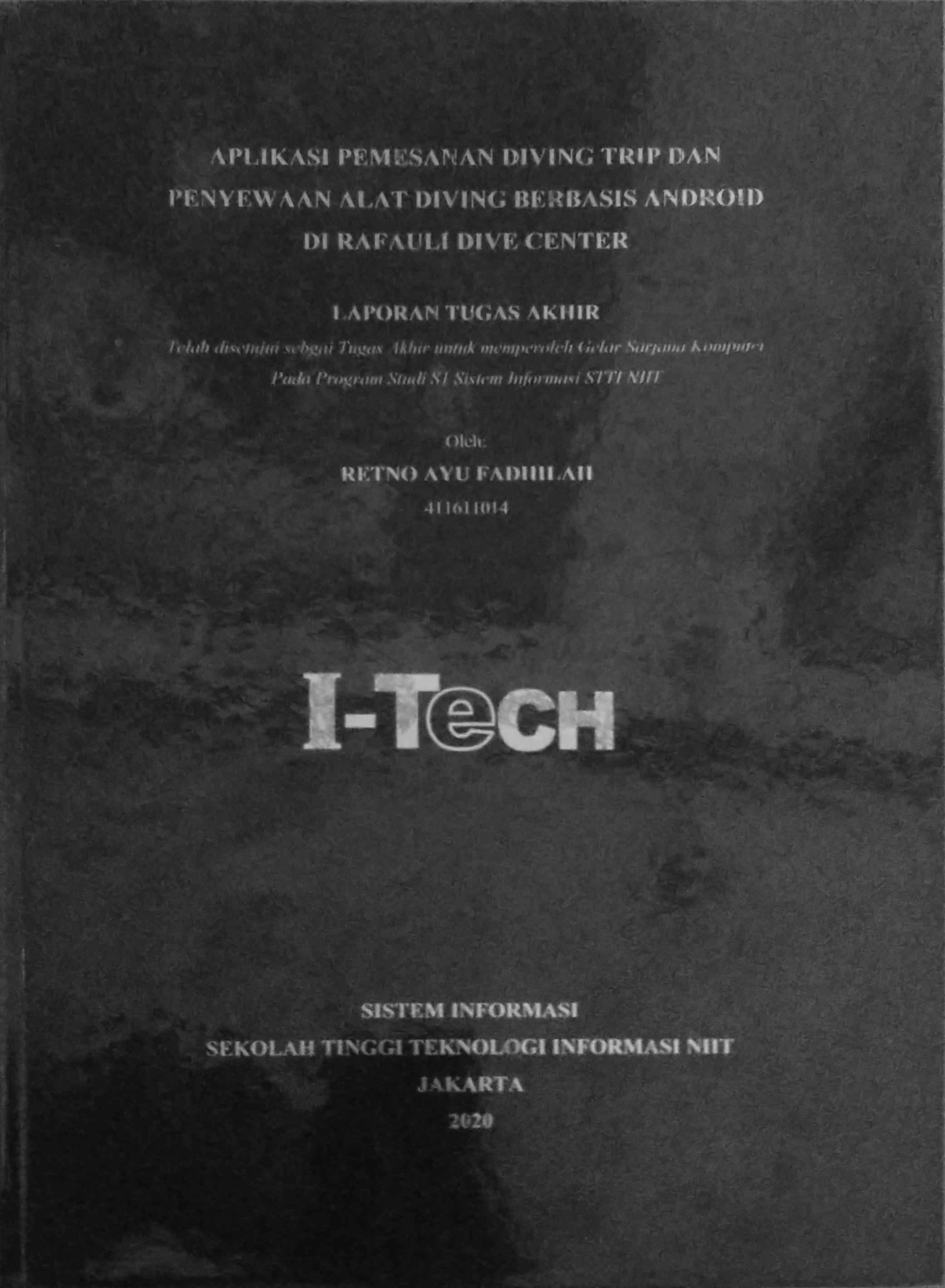 Cover APLIKASI  PEMESANAN  DIVING TRIP DAN PENYEWAAN ALAT DIVING BERBASIS ANDROID DI RAFAULI DIVE CENTER