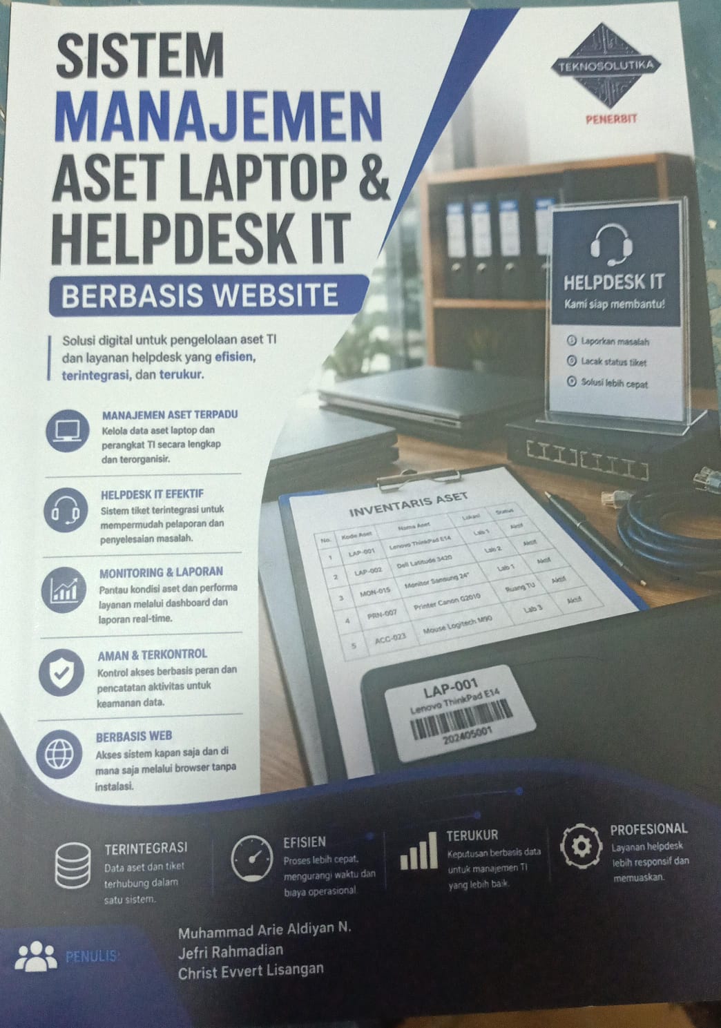 Cover SISTEM MANAJEMEN ASET LAPTOP & HELPDESK IT BERBASIS WEBSITE